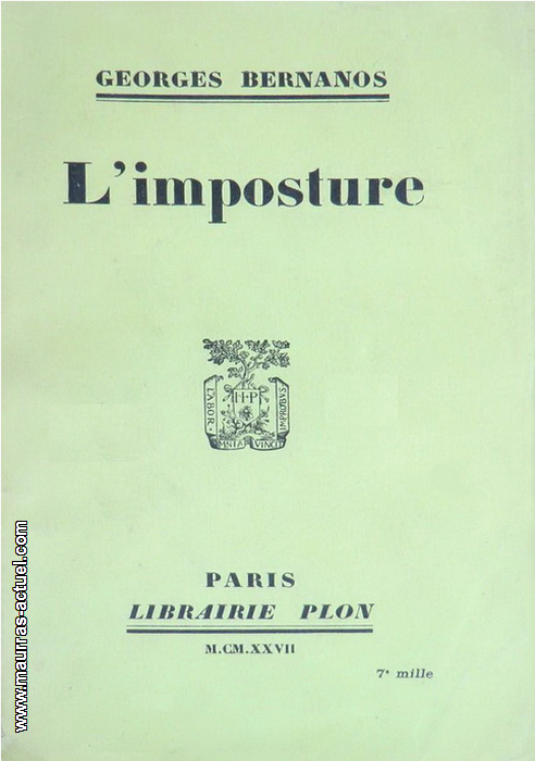 bernanos-g_l-imposture_plon-1927