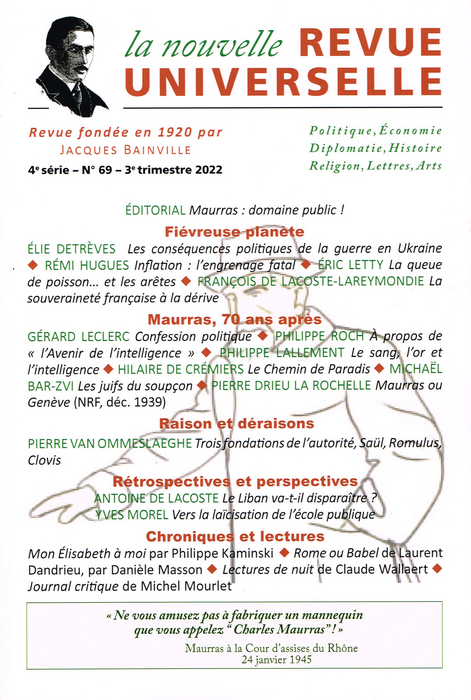 La Nouvelle Revue Universelle. N°69, 3° trimestre 2022.