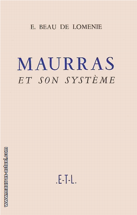 beau-de-lomenie_maurras-et-son-systeme_etl