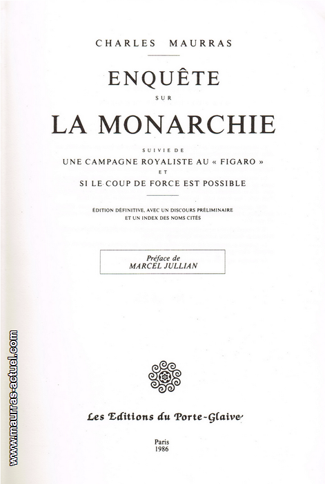 maurras_enquete-sur-monarchie_porte-glaive-1986