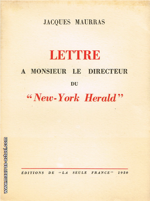maurras_lettre-directeur-new-york-herald_seule-france-1950