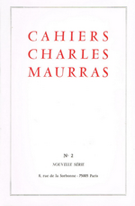 Cahier Charles Maurras. Nvelle série, n°2, 1988