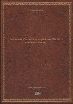 E. Renan. Souvenirs d'enfance et de jeunesse. Edt du Net, 2017