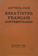 Anonymes. Anthologie des essayistes français contemporains. Edt Kra, 1929
