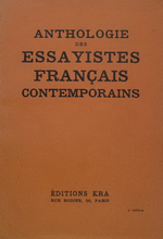 Anonymes. Anthologie des essayistes franais contemporains. Edt Kra, 1929