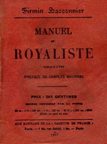 F. Bacconnier. Manuel du royaliste. Edt N.L.N., 1903