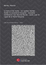 M. Barrs. La Terre et les Morts. Edt Chapitre.com, 2014