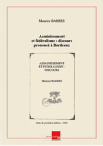 M. Barrs. Assainissement et fdralisme. Edt Chapitre.com, 2013