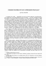 Pierre Chaunu. Charles Maurras et les catholiques franais. Edt. Perse.fr