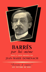 J-M.Domenach. Barrès par lui-même. Edt Seuil, 1954