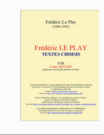 F.Le Play. Textes choisis. Edt UQAC, 2005