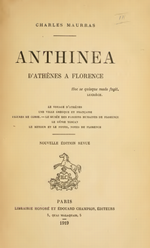 Charles Maurras. Anthinéa. Edt Champion, 1919