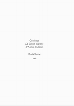 Charles Maurras. Copie sur la Jeune captive. Edt Maurras.net, 2007