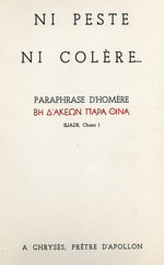 Charles Maurras. Ni Peste, ni Colère. Edt Amis du Chemin de Paradis, 1951