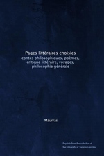 Charles Maurras. Pages littéraires choisies. Edt. Université de Toronto, 2011