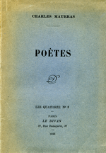 Charles Maurras. Poètes. Edt Le Divan, 1923