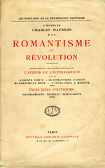 Charles Maurras. Romantisme et révolution. Edt. N.L.N., 1922