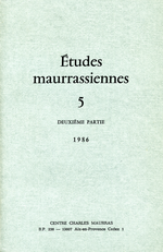 V.Nguyen. Etudes maurrassiennes, tome 5-2. Edt Centre Charles Maurras, 1986